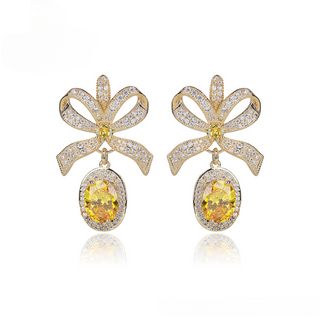 Lemon Zest Ribbon Earrings