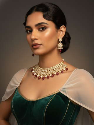 Laal-e-Noor Polki Choker Set