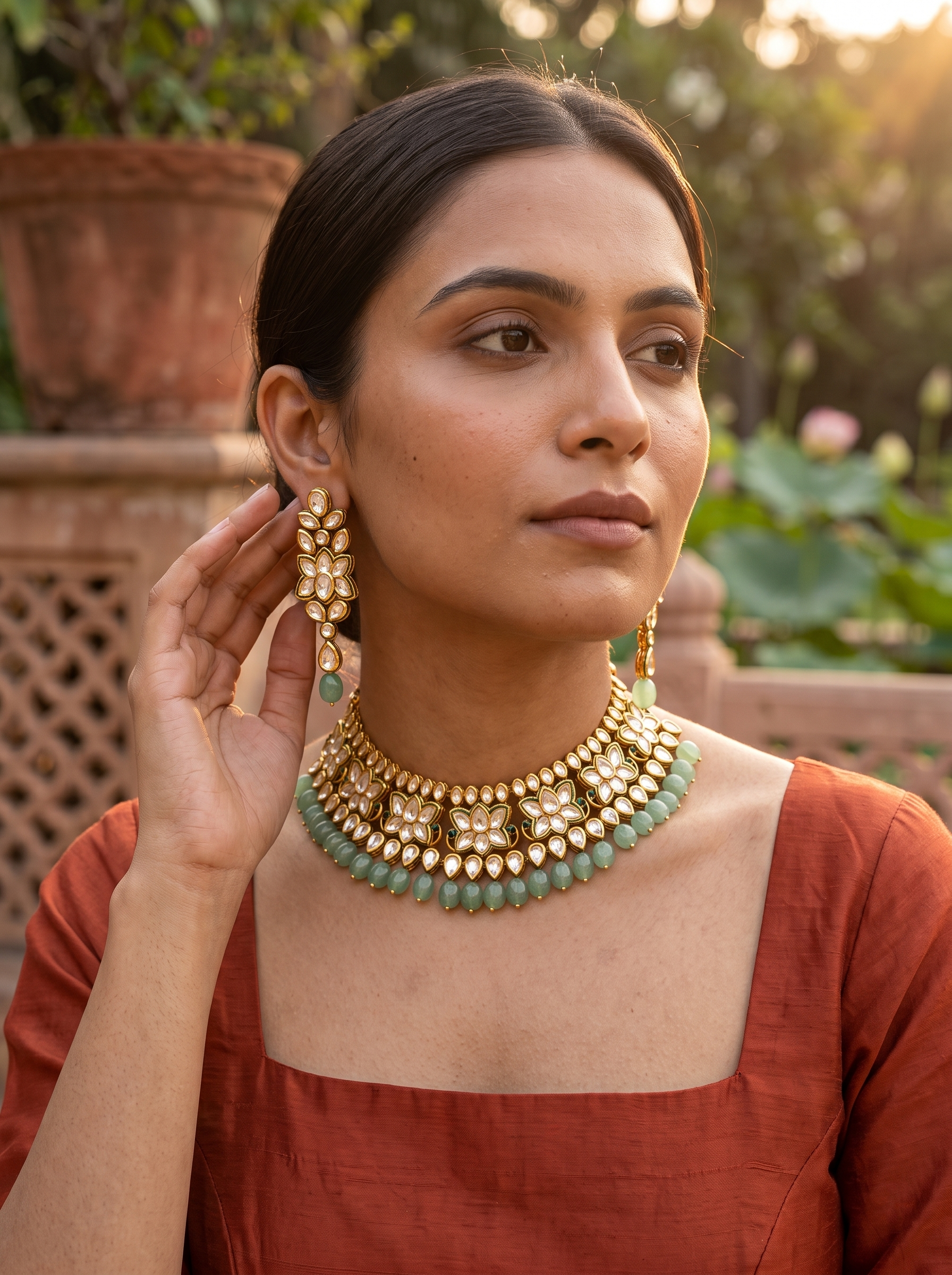 Adaa Kundan Necklace Set