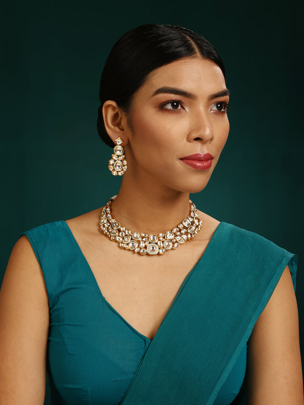 Afra Kundan Choker Necklace Set