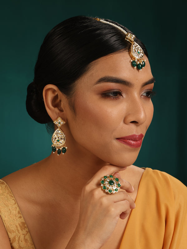 Mehraab Earrings and Maang Teeka Set