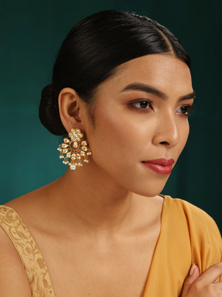 Kudan/Polki  Chandbali Earrings