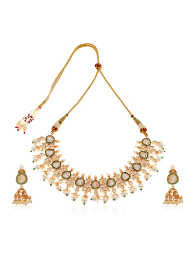 Aafreen Kundan Choker Necklace Set - Minaki