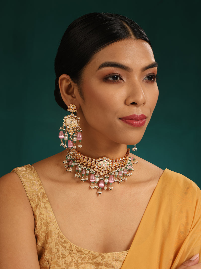 Adah Kundan Necklace Set - Minaki