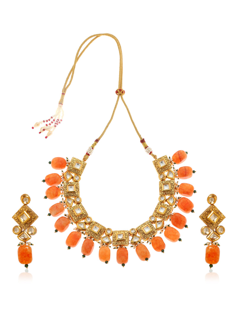 Aleena Kundan Necklace Set - Minaki