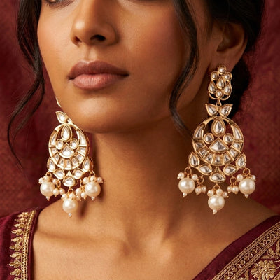Anaya Chandbali Polki Earrings - Minaki