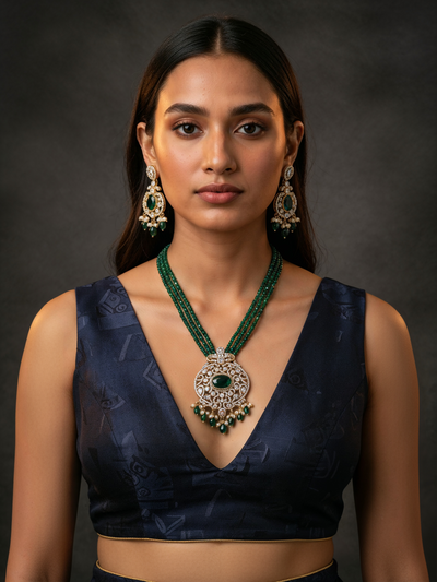 Antique finish Necklace Set - Minaki