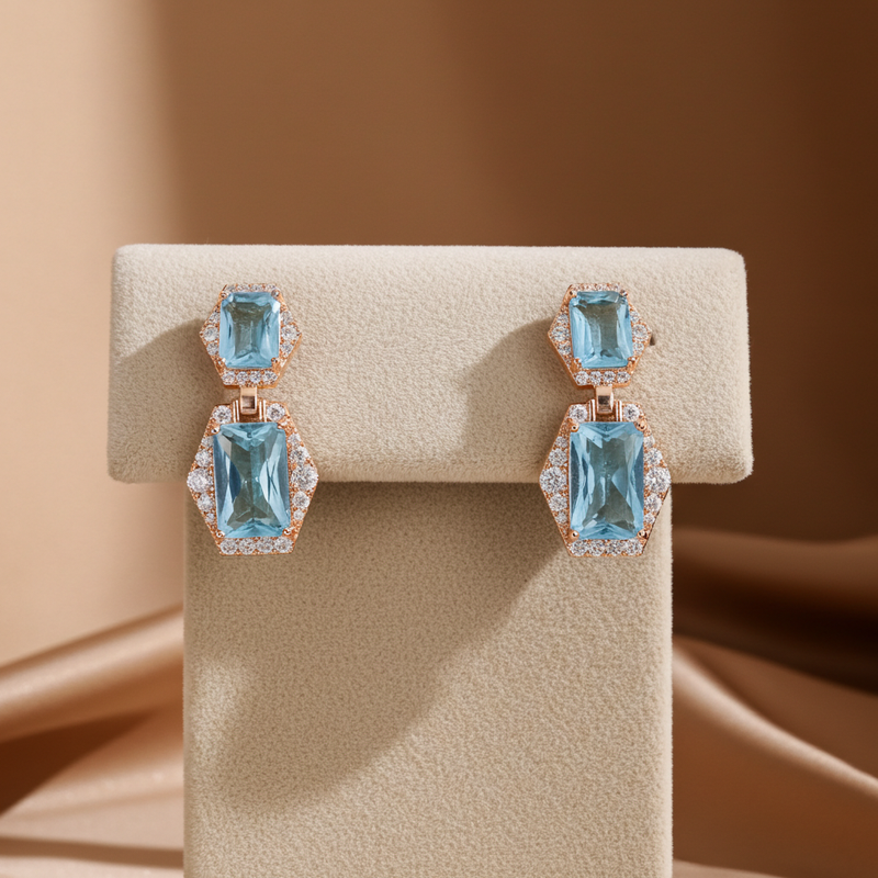 Aquamarine Serene Earrings - Minaki