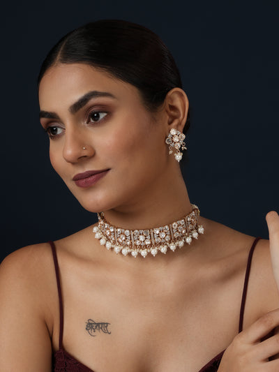 Banarasi Bliss Pearl Choker set - Minaki