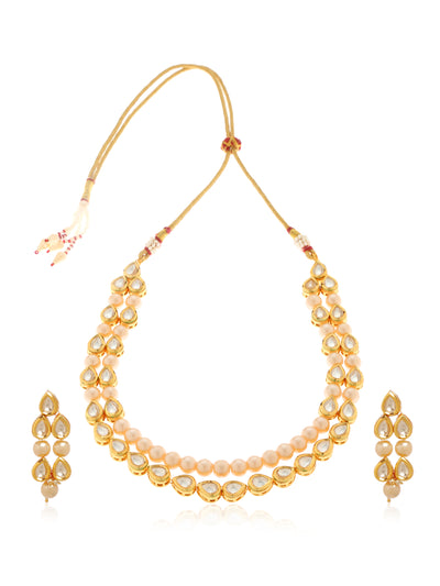 Benazir Kundan Layered Necklace Set - Minaki
