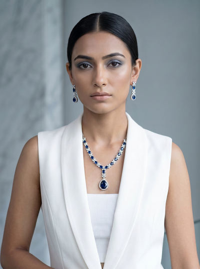 Blue Royale Necklace Set - Minaki
