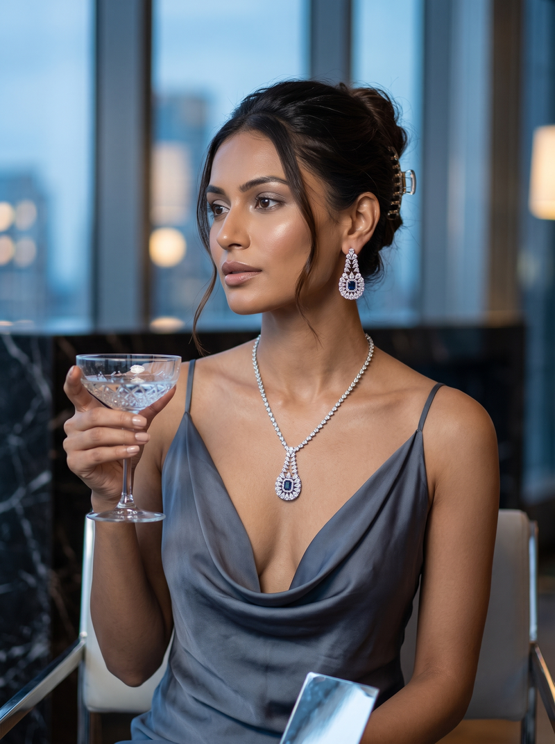 Celestial Blue Necklace Set - Minaki