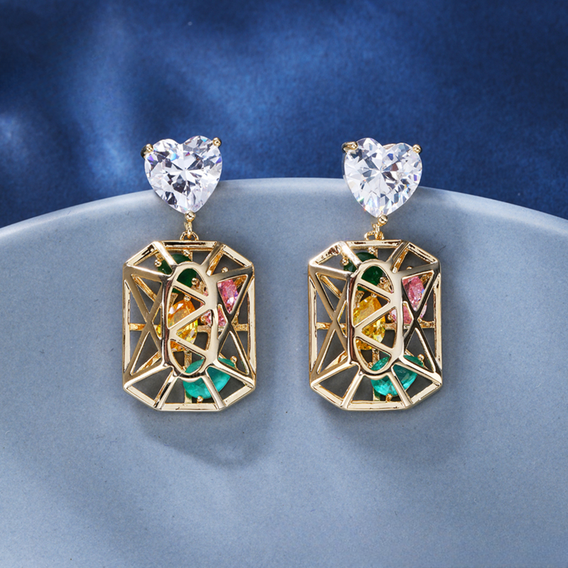 Crystal Cage Earrings - Minaki