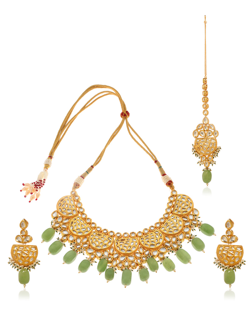 Daneen Kundan Necklace Set - Minaki