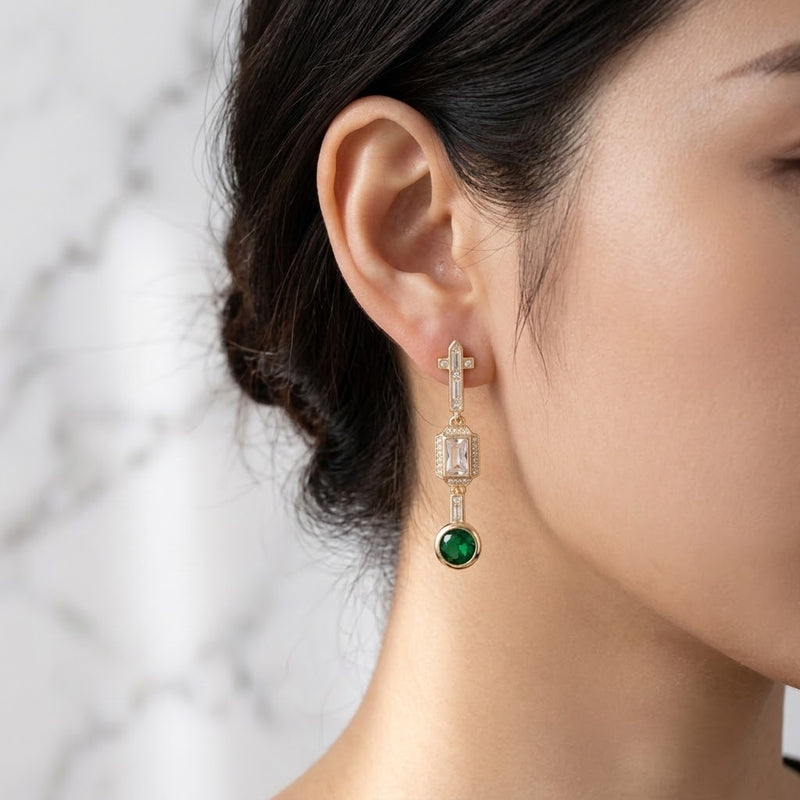 Emerald Aria Earrings - Minaki