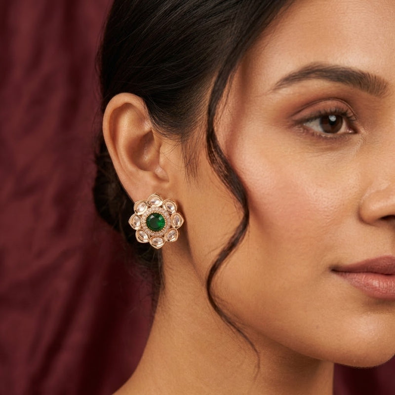 Emerald Blossom Studs - Minaki