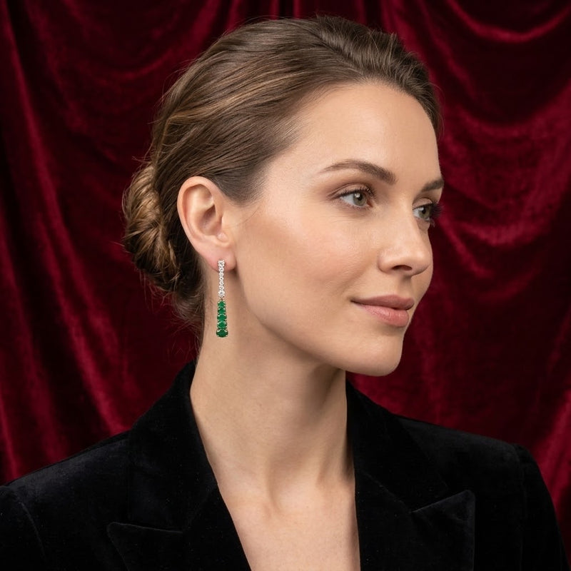 Emerald Crescendo Earrings - Minaki