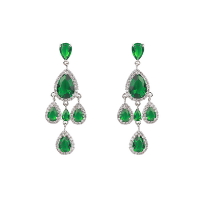 Emerald Dangler Earrings - Minaki