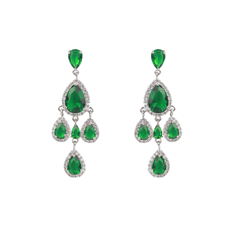 Emerald Dangler Earrings - Minaki