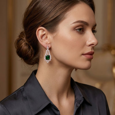 Emerald Elegance Earrings - Minaki