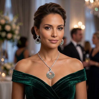 Emerald Eleganza Necklace Set - Minaki