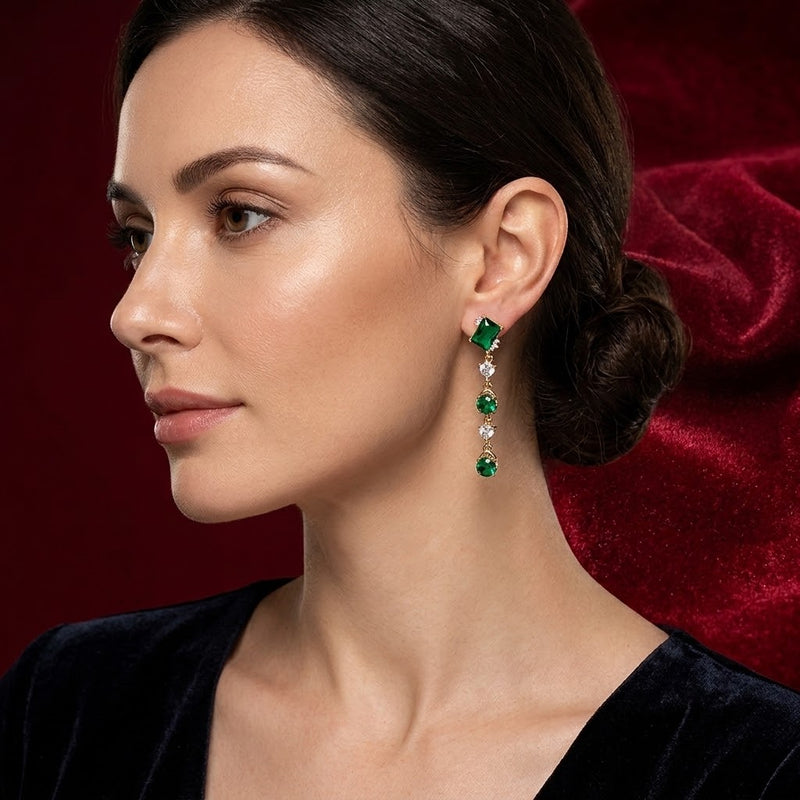 Emerald Garland Earrings - Minaki