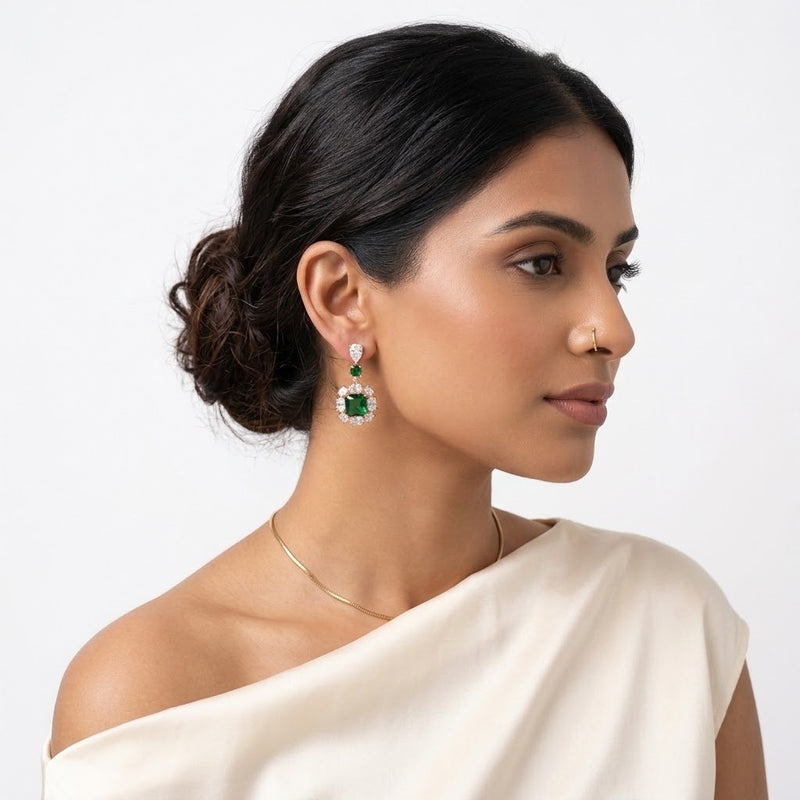 Emerald Mosaic Earrings - Minaki