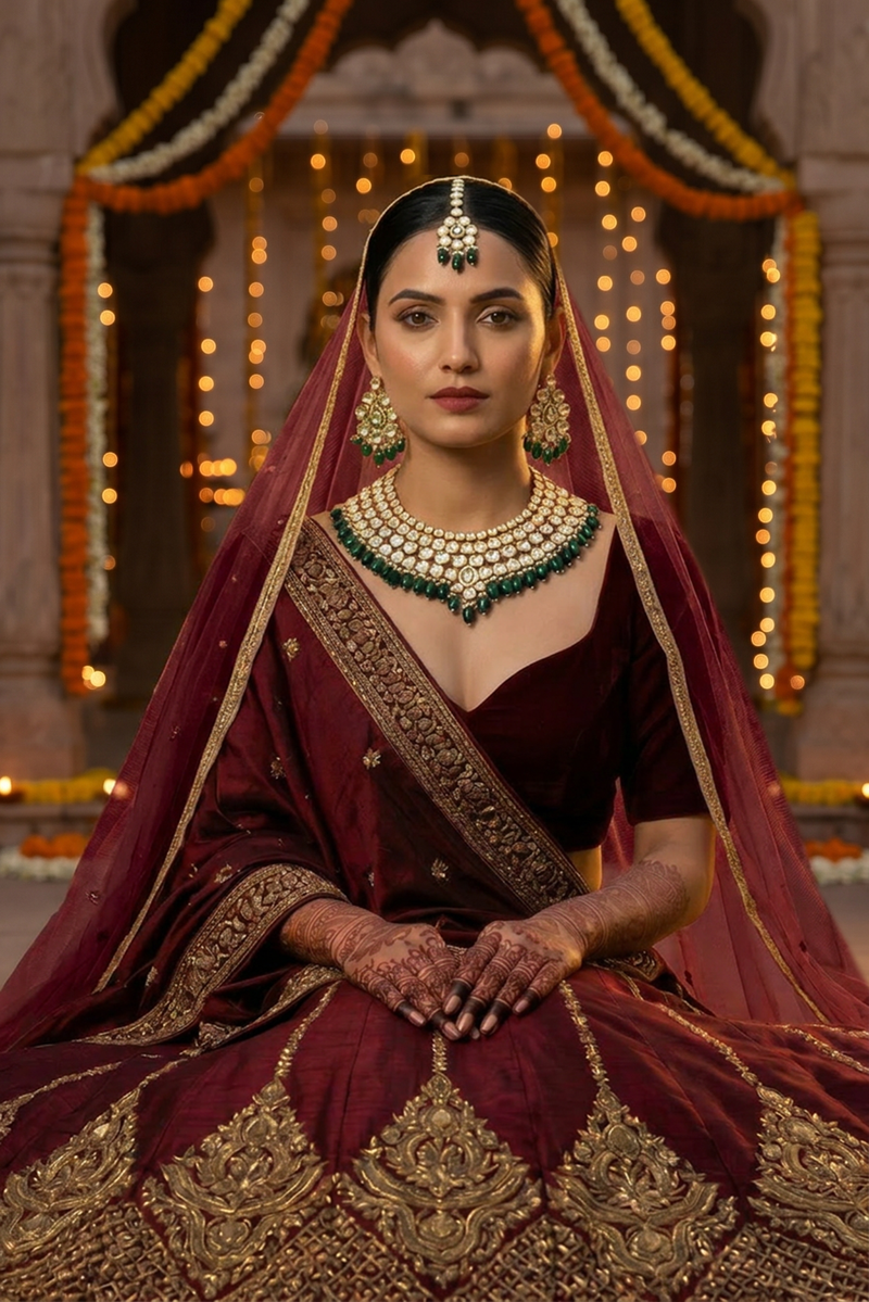 Emerald Rajwada Bridal Set - Minaki