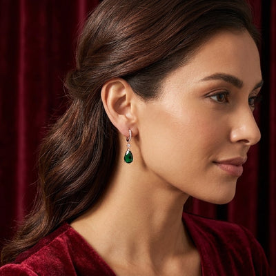 Emerald Rosette Earrings - Minaki
