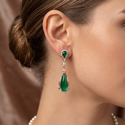 Emerald Silken Earrings - Minaki