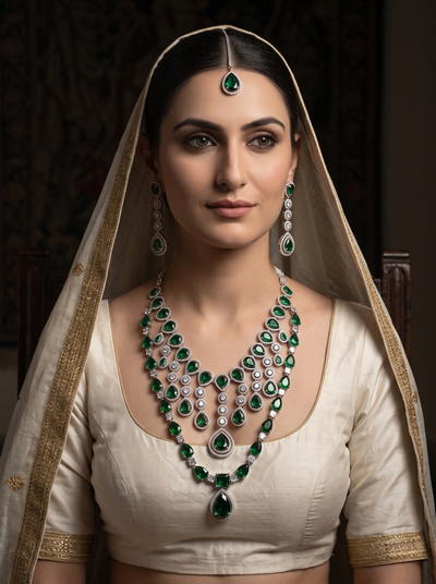 Emerald Sovereign Necklace Set - Minaki