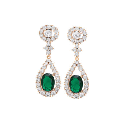 Emerald Teardrop Earrings - Minaki