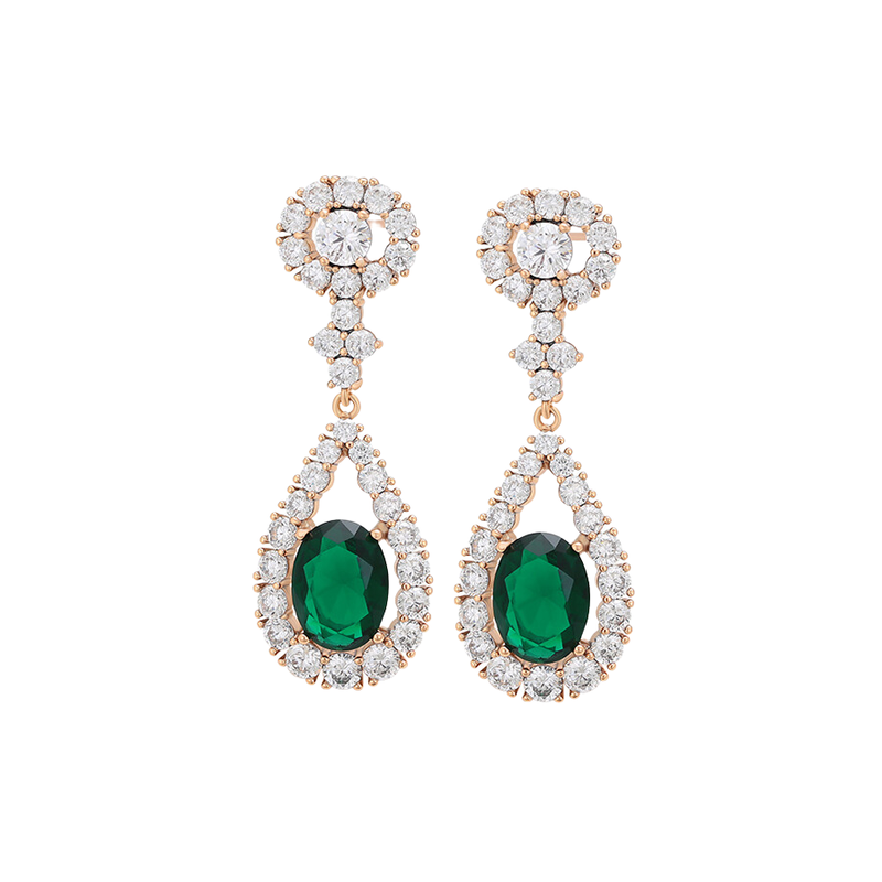 Emerald Teardrop Earrings - Minaki