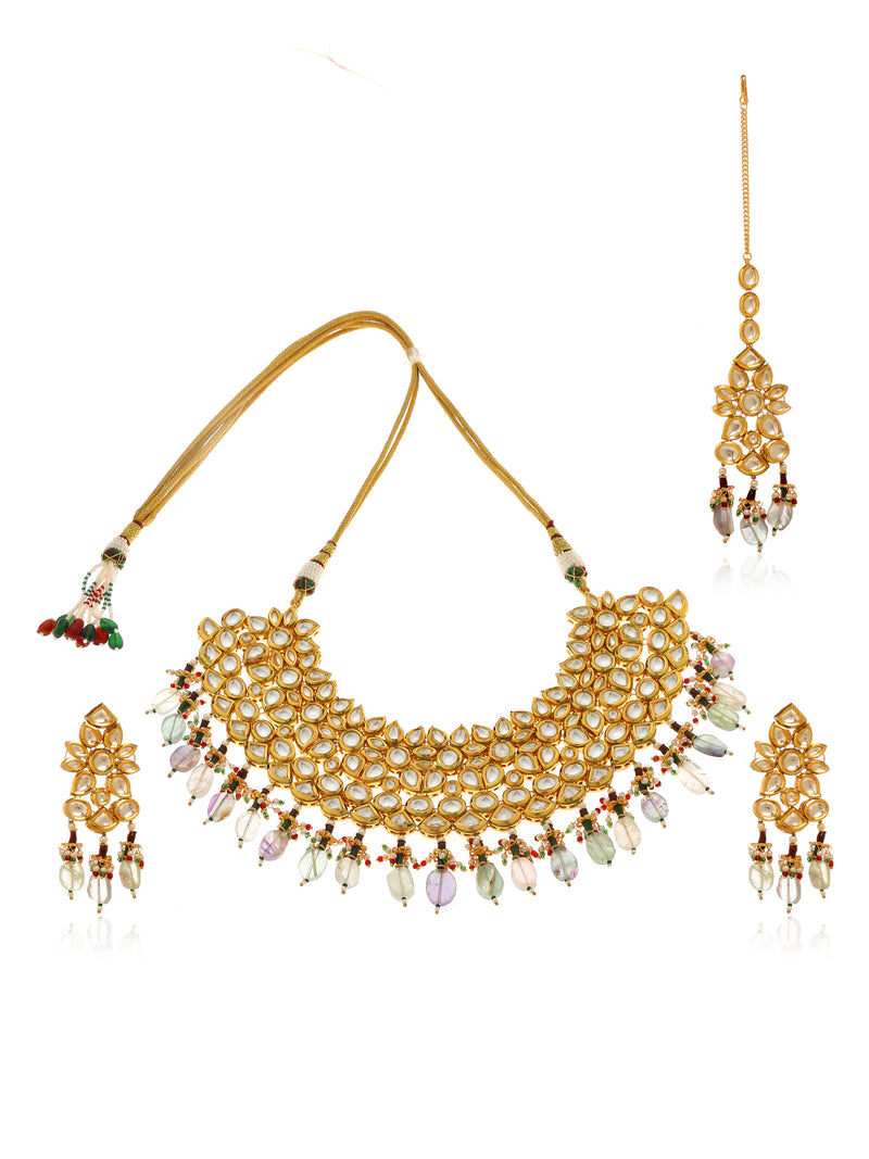 Erin Kundan Choker Necklace Set - Minaki