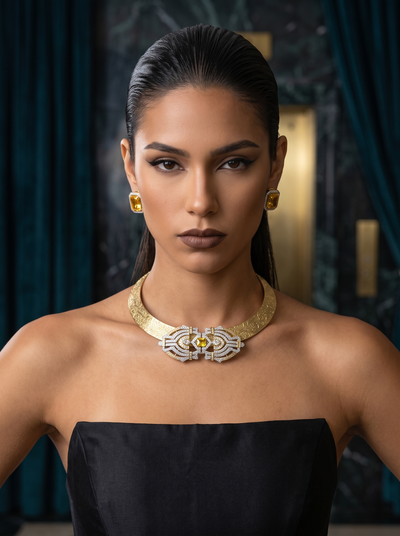 Golden Dynasty Collar Necklace Set - Minaki