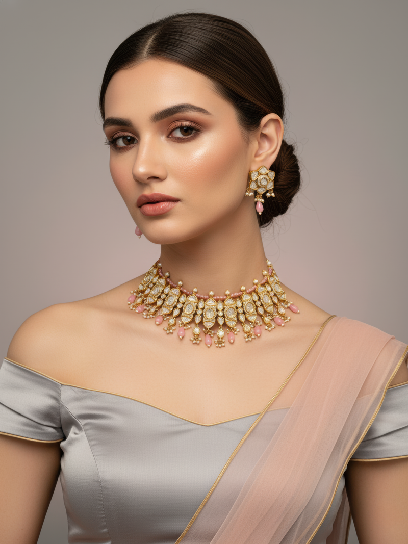 Gul-e-Noor Polki Choker Set - Minaki