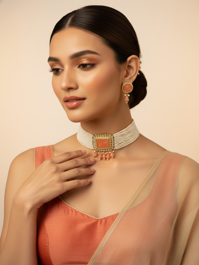 Gul-e-Sadaf Kundan Choker Set - Minaki