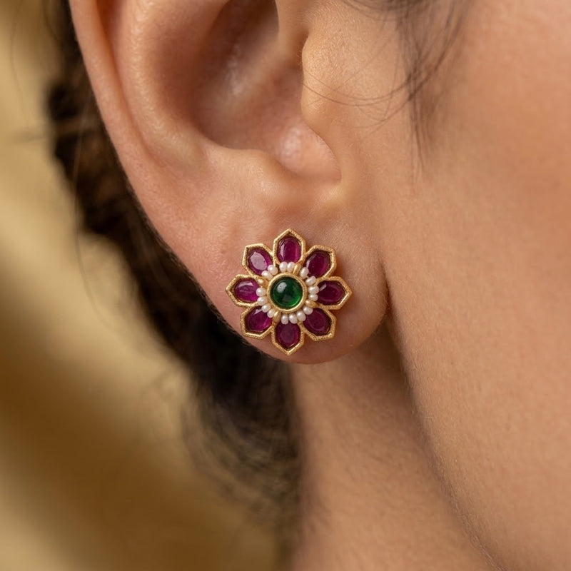 Gulab Ear Studs - Minaki