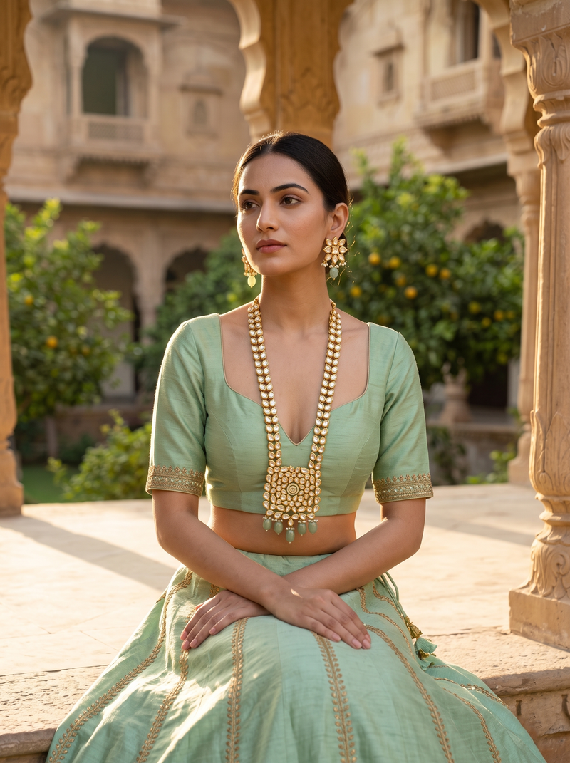 Gulbahar Kundan Necklace Set - Minaki
