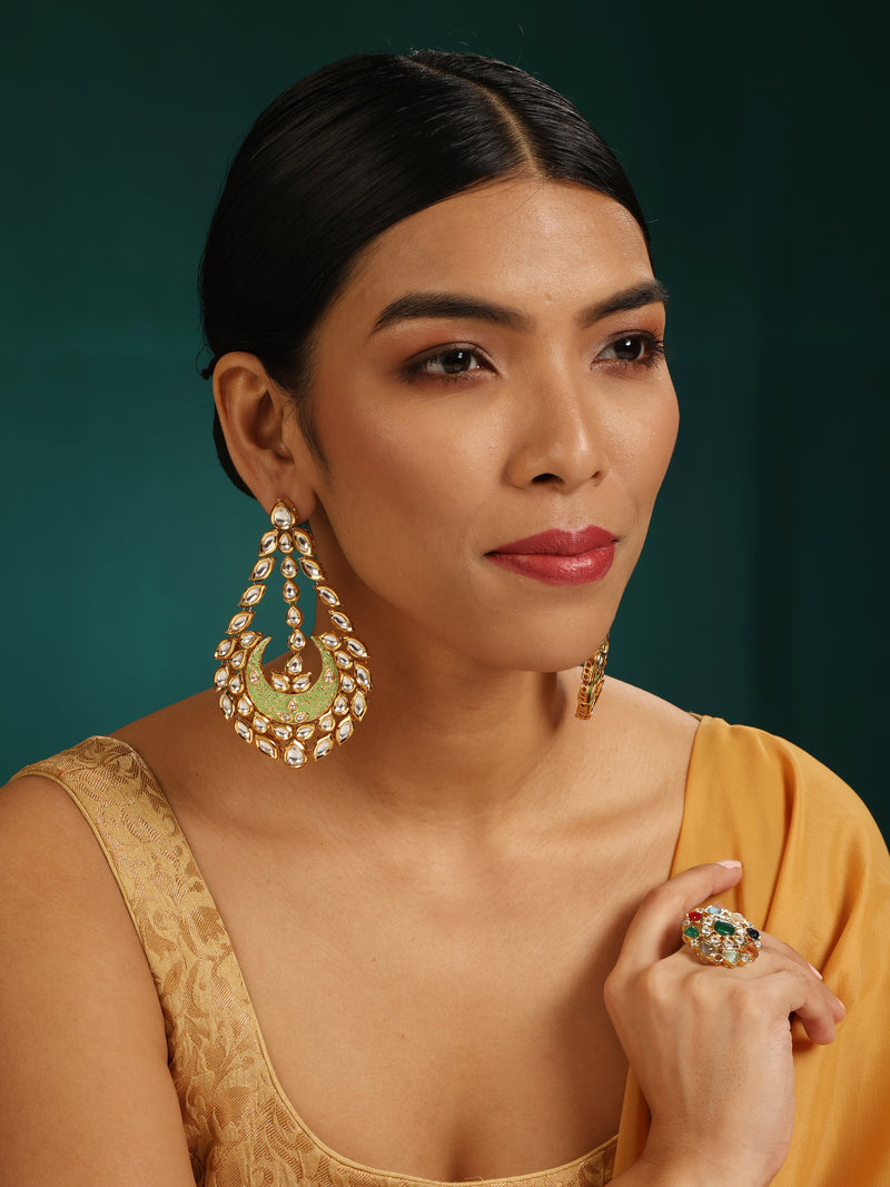 Kundan Chandbali Earrings - Minaki