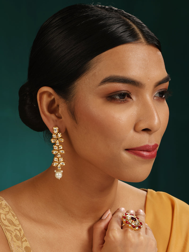 Kundan Dangler Earrings - Minaki