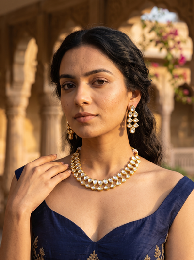 Kundan Gulika Necklace Set - Minaki