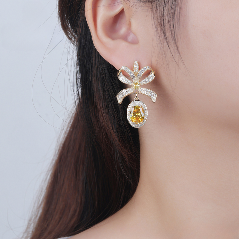 Lemon Zest Ribbon Earrings - Minaki