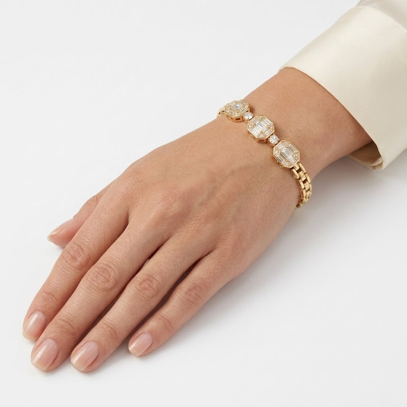 Lustre Link Emerald Cut Bracelet - Minaki