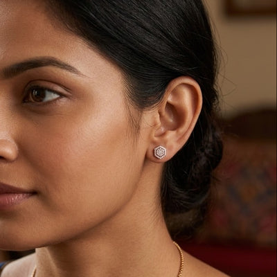 Lyra Crystal Stud Earrings - Minaki