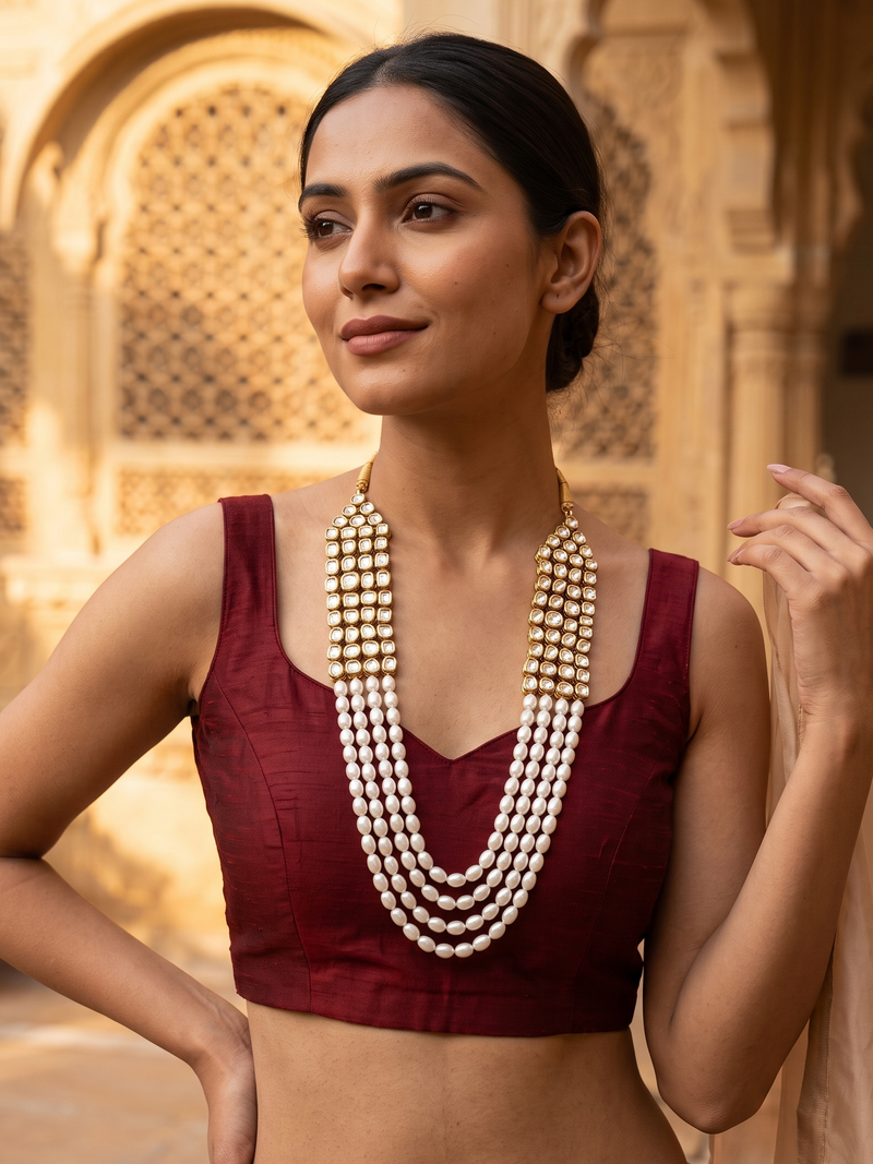 Maharani Layered Kundan Necklace - Minaki