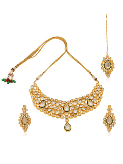 Mariam Kundan Choker Necklace Set - Minaki