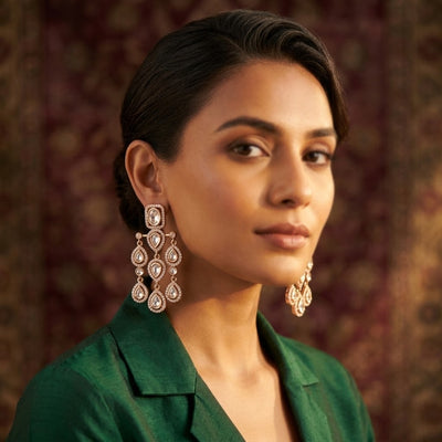 Meher Polki Drop Earrings - Minaki