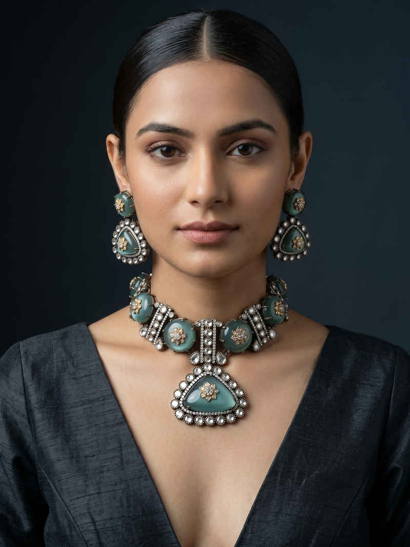Mehera Mint Choker Set - Minaki