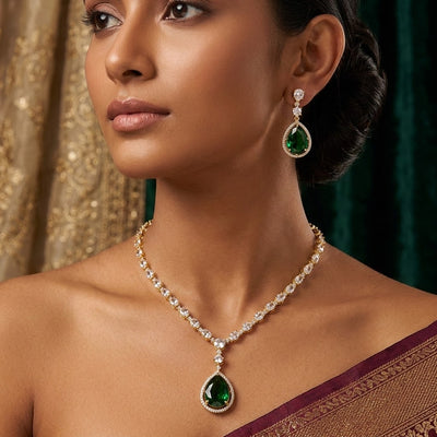 Mehrab Crystal Necklace Set - Minaki